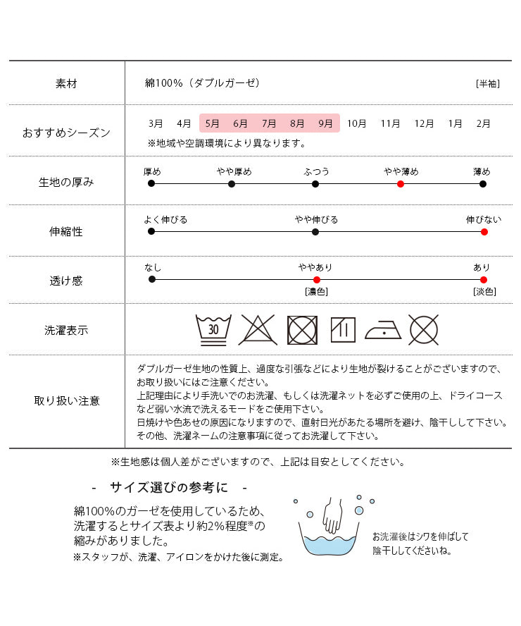 パジャマ レディース ネグリジェ ワンピース 半袖 夏 綿 夏用綿100% ダブルガーゼ コットン ワンピ  f00365