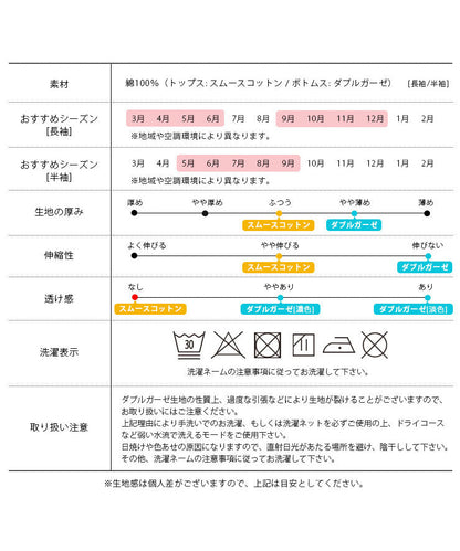 レディース ルームウェア 長袖 半袖 綿100% スムースコットン ダブルガーゼ 綿 コットン ワンマイルウェア ワイドワンツ パジャマ f00467