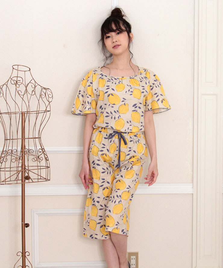 レディース パジャマ 半袖 半ズボン 綿 コットン 夏 M L XL 夏用 [ 綿100%ダブルガーゼ ] f00314