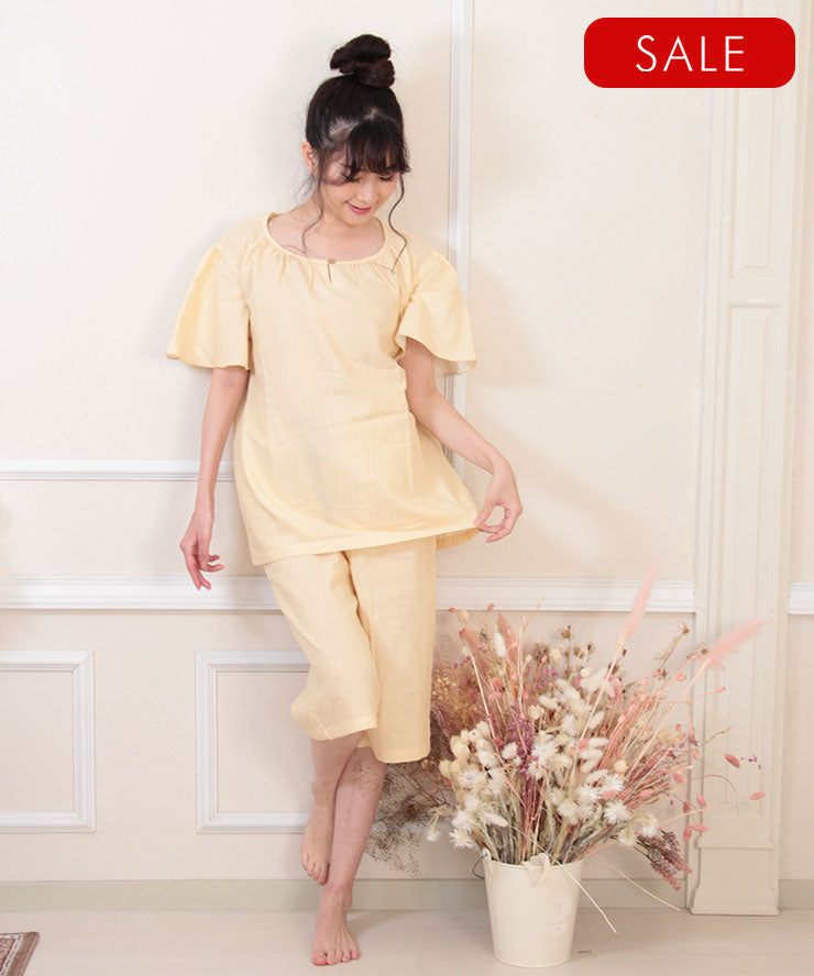 レディース パジャマ 半袖 半ズボン 綿 コットン 夏 M L XL 夏用 [ 綿100%ダブルガーゼ ] f00314