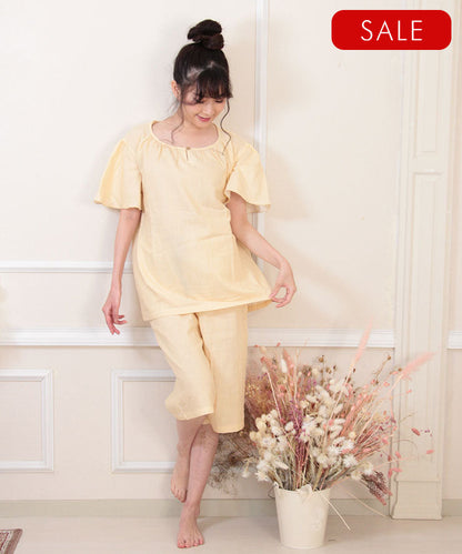 レディース パジャマ 半袖 半ズボン 綿 コットン 夏 M L XL 夏用 [ 綿100%ダブルガーゼ ] f00314