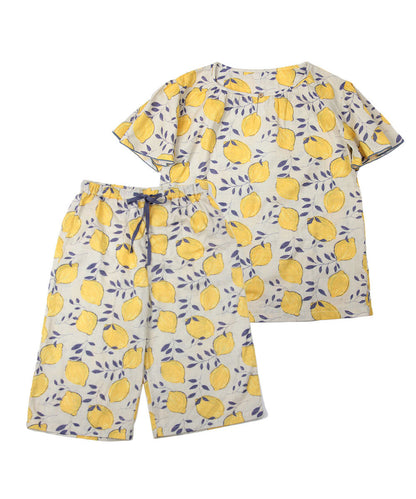 レディース パジャマ 半袖 半ズボン 綿 コットン 夏 M L XL 夏用 [ 綿100%ダブルガーゼ ] f00314