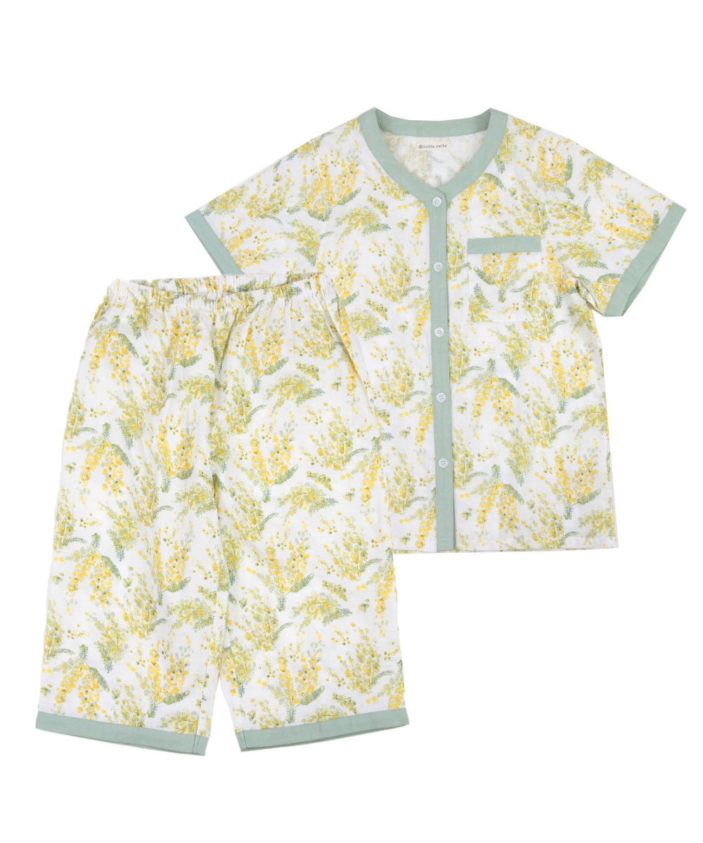 レディース パジャマ 半袖 半ズボン 綿 コットン 夏 M L XL 夏用 [ 綿100%ダブルガーゼ ] f00314