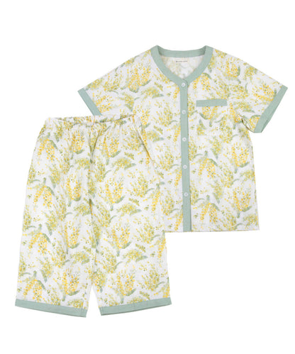 レディース パジャマ 半袖 半ズボン 綿 コットン 夏 M L XL 夏用 [ 綿100%ダブルガーゼ ] f00314