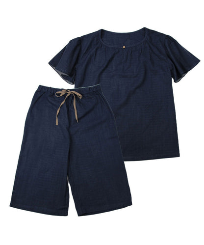 レディース パジャマ 半袖 半ズボン 綿 コットン 夏 M L XL 夏用 [ 綿100%ダブルガーゼ ] f00314
