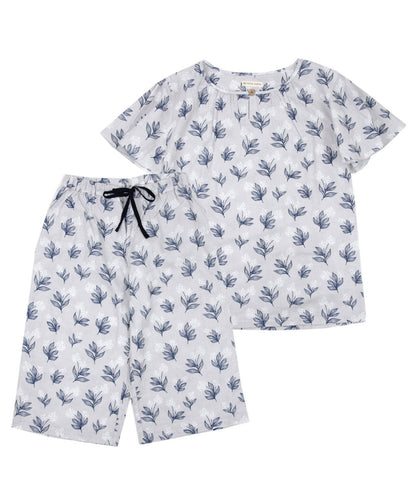 レディース パジャマ 半袖 半ズボン 綿 コットン 夏 M L XL 夏用 [ 綿100%ダブルガーゼ ] f00314