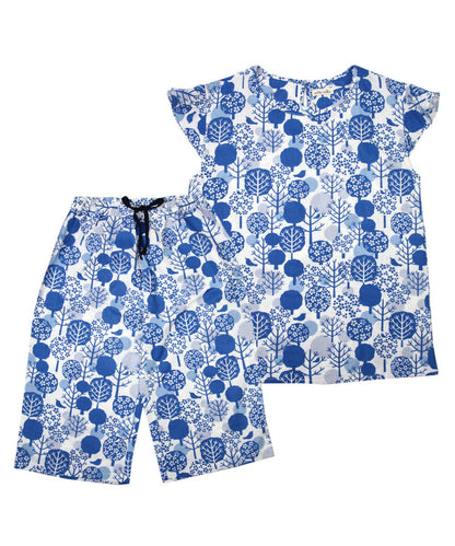 レディース パジャマ 半袖 半ズボン 綿 コットン 夏 M L XL 夏用 [ 綿100%ダブルガーゼ ] f00314