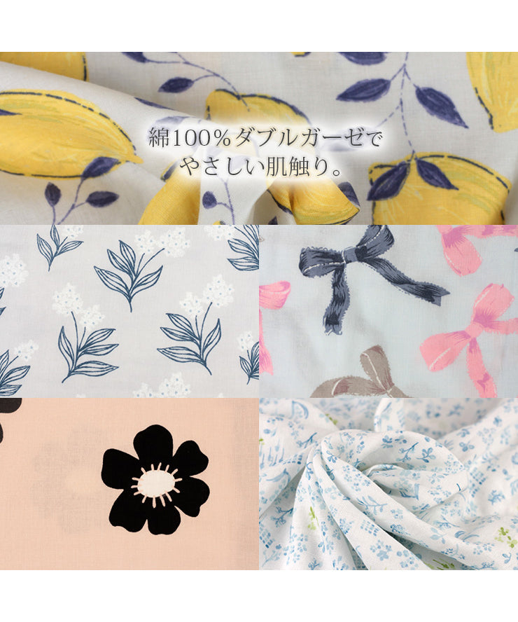 パジャマ レディース ネグリジェ ワンピース 半袖 夏 綿 夏用綿100% ダブルガーゼ コットン ワンピ  f00365