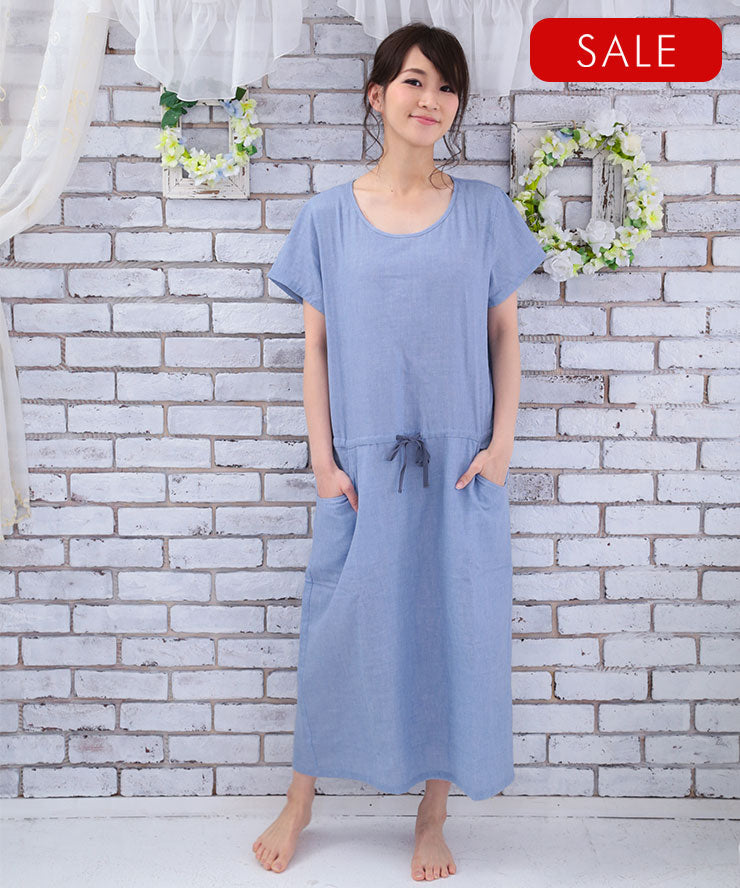 パジャマ レディース ネグリジェ ワンピース 半袖 夏 綿 夏用綿100% ダブルガーゼ コットン ワンピ  f00365