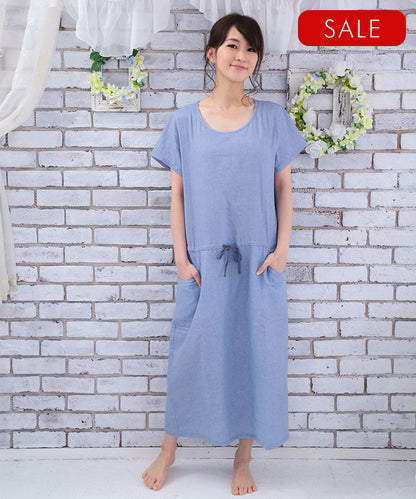 パジャマ レディース ネグリジェ ワンピース 半袖 夏 綿 夏用綿100% ダブルガーゼ コットン ワンピ  f00365