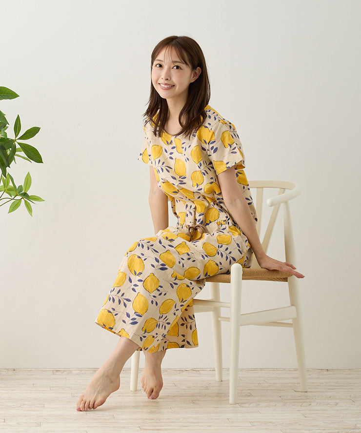 パジャマ レディース ネグリジェ ワンピース 半袖 夏 綿 夏用綿100% ダブルガーゼ コットン ワンピ  f00365