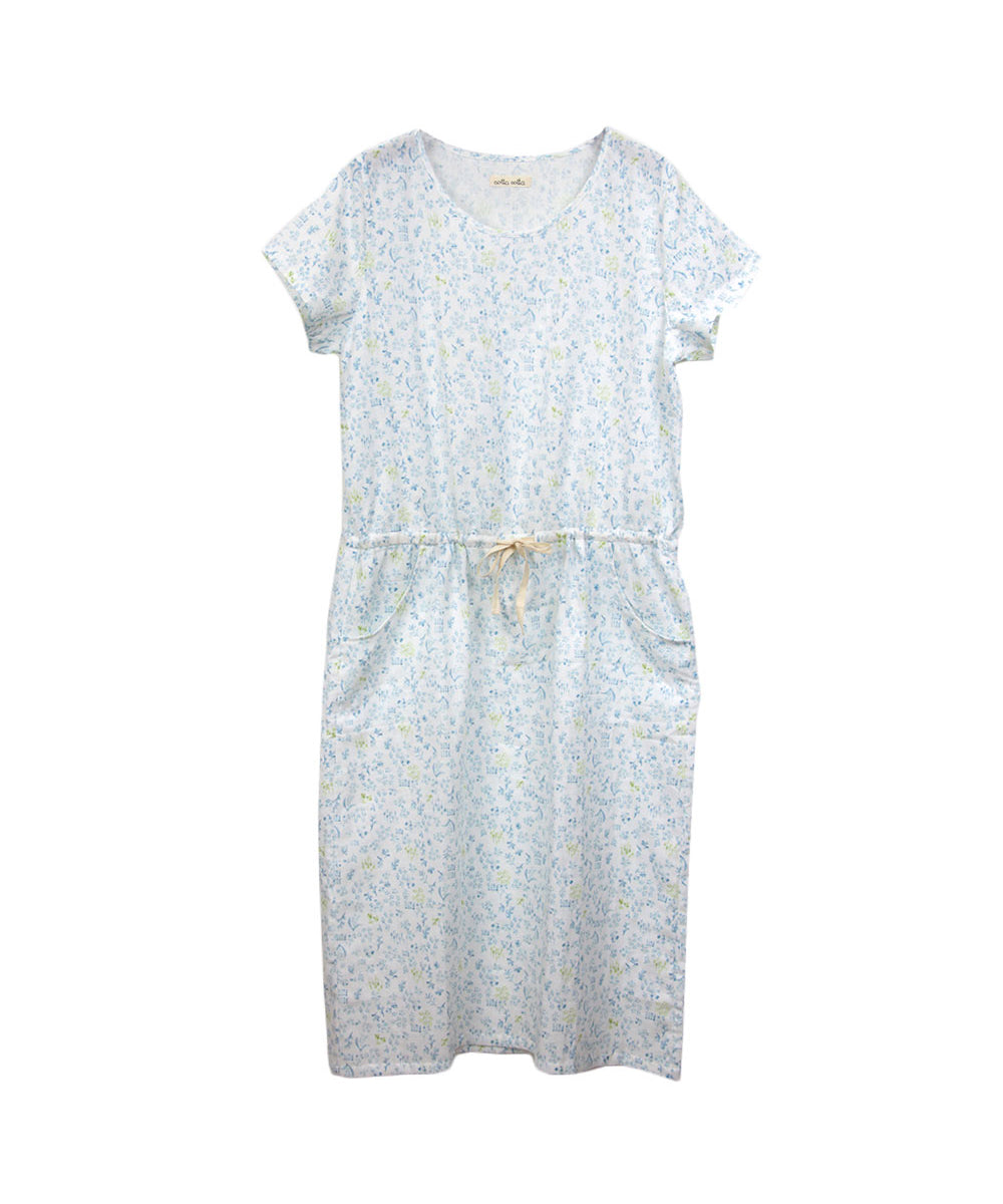 パジャマ レディース ネグリジェ ワンピース 半袖 夏 綿 夏用綿100% ダブルガーゼ コットン ワンピ  f00365