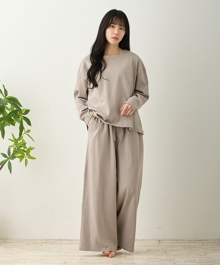 レディース ワンマイルウェア ルームウェア 綿 コットン 長袖 半袖 [綿100%スムースコットン] f00466