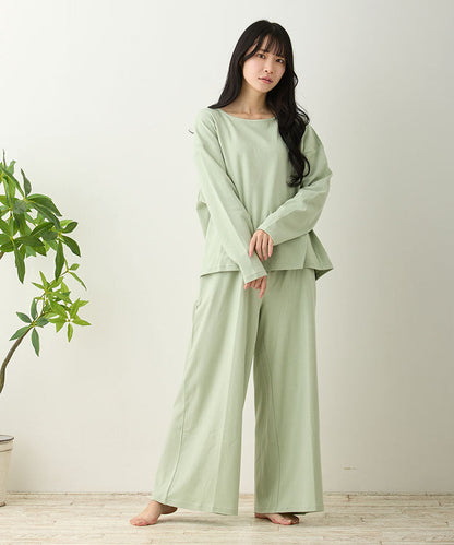 レディース ワンマイルウェア ルームウェア 綿 コットン 長袖 半袖 [綿100%スムースコットン] f00466