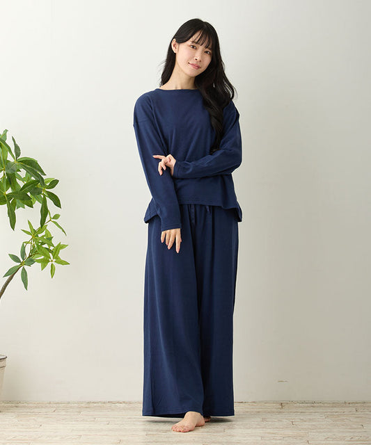 レディース ワンマイルウェア ルームウェア 綿 コットン 長袖 半袖 [綿100%スムースコットン] f00466